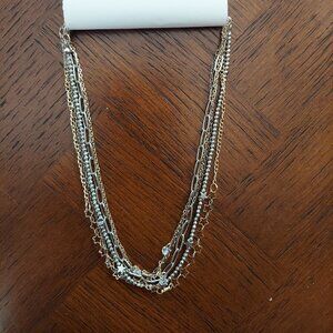 5 simple chain necklaces and 1 rainbow choker